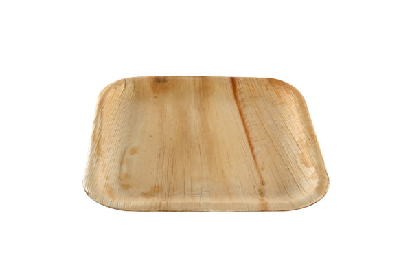 Plato cuadrado hoja de Palma 25cm (4*25)