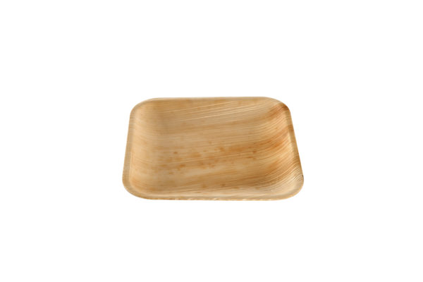 Plato cuadrado hoja de palma 18cm (4*25)