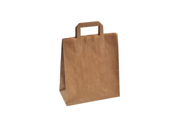 Bolsa de papel kraft asa plana 26x30+14 (5*50)