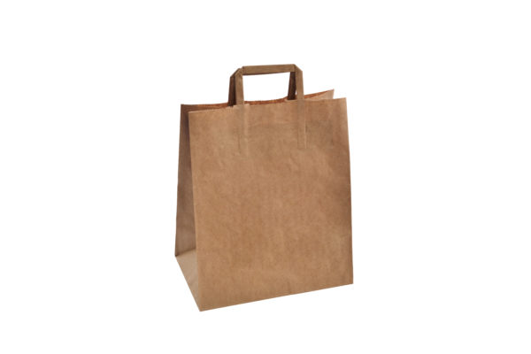 Bolsa de papel kraft asa plana 26x26+17 (5*50)