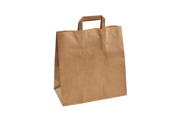 Bolsa de papel kraft asa plana 32x33+16(5*50)