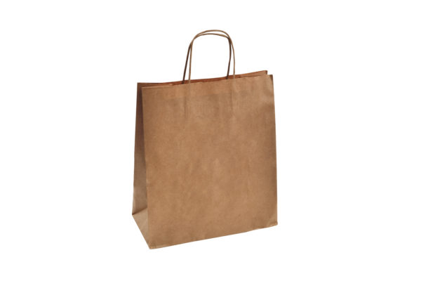 Bolsa de papel kraft asa retorcida 27x32+13(5*50)