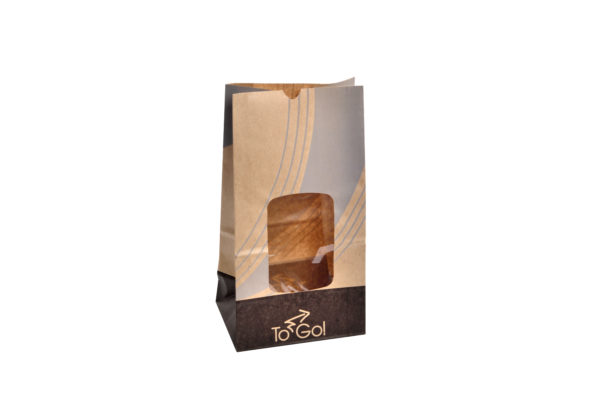 Bolsa kraft 152*281+113mm TO GOpeq.c/ventana(10*50