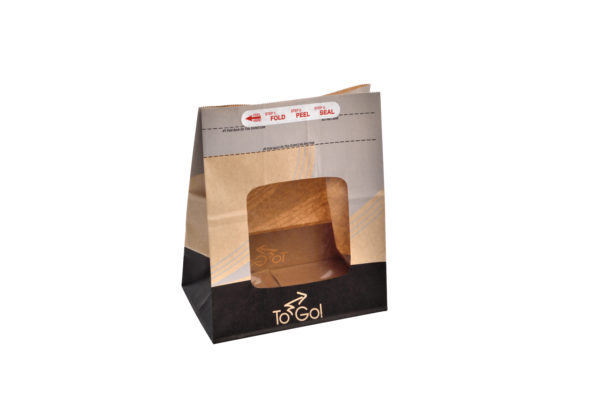 Bolsa kraft 225*271+147mmTO GOgrand.c/ventana(5*5)