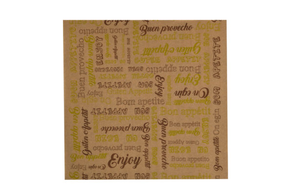 Papel antigrasa kraft "enjoy" 300*300mm (3*1000)