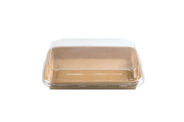 Set sushi cartón kraft+tapa 185*130 (12*25)